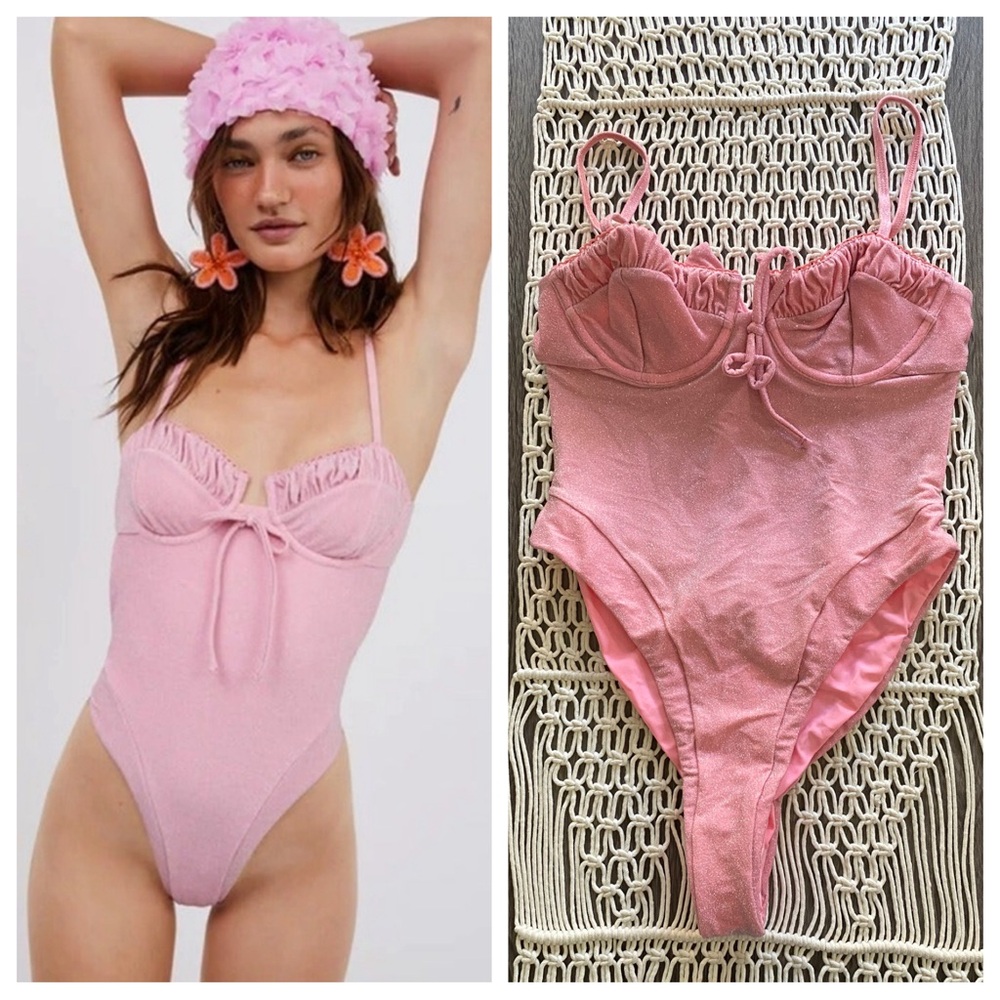 For Love And Lemons Pink One Piece Swimsuit